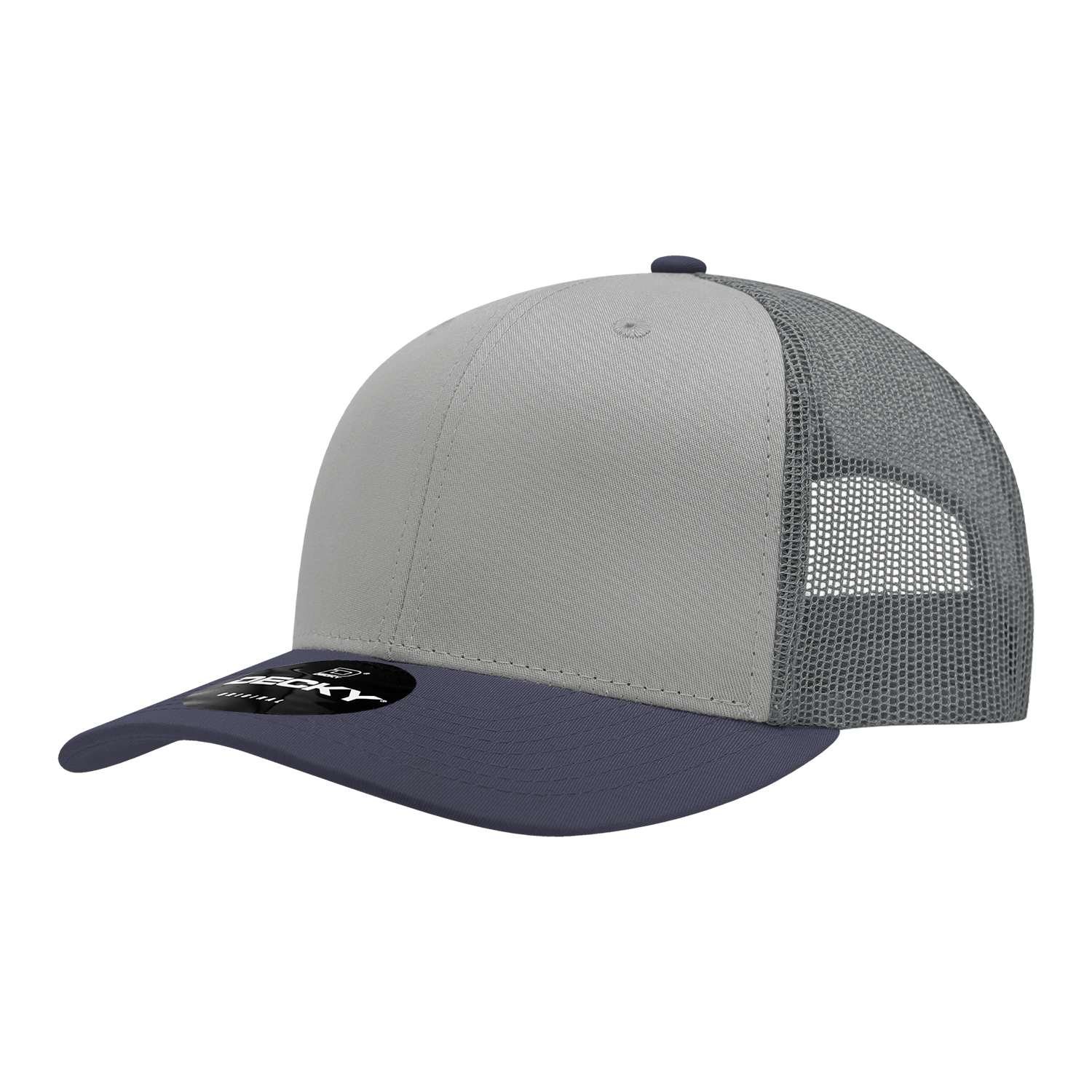 Decky 6021 6 Panel Mid Profile Structured Cotton Blend Trucker
