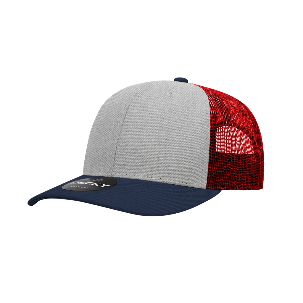 Decky 6021 6 Panel Mid Profile Structured Cotton Blend Trucker