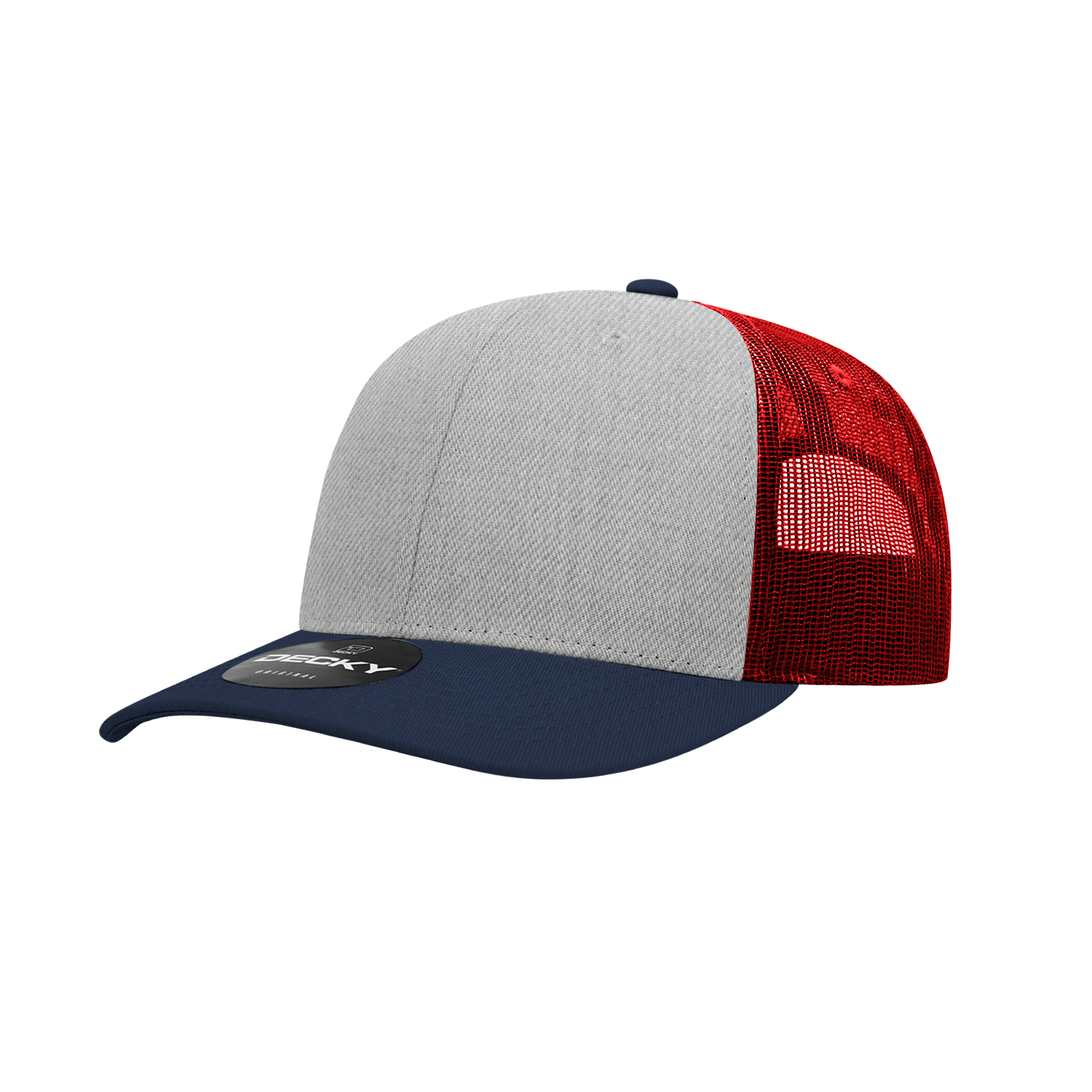 Decky 6021 6 Panel Mid Profile Structured Cotton Blend Trucker