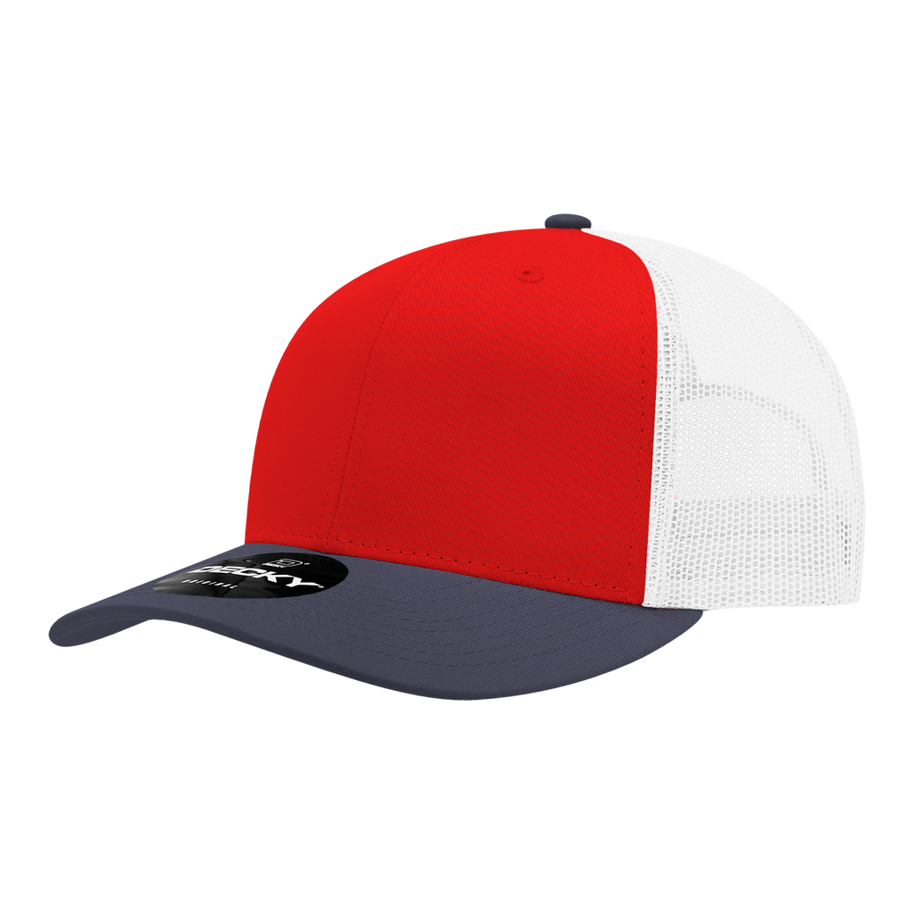 Decky 6021 6 Panel Mid Profile Structured Cotton Blend Trucker