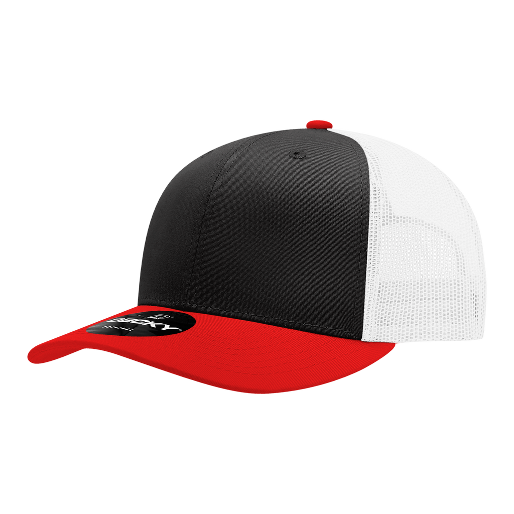 Decky 6021 6 Panel Mid Profile Structured Cotton Blend Trucker