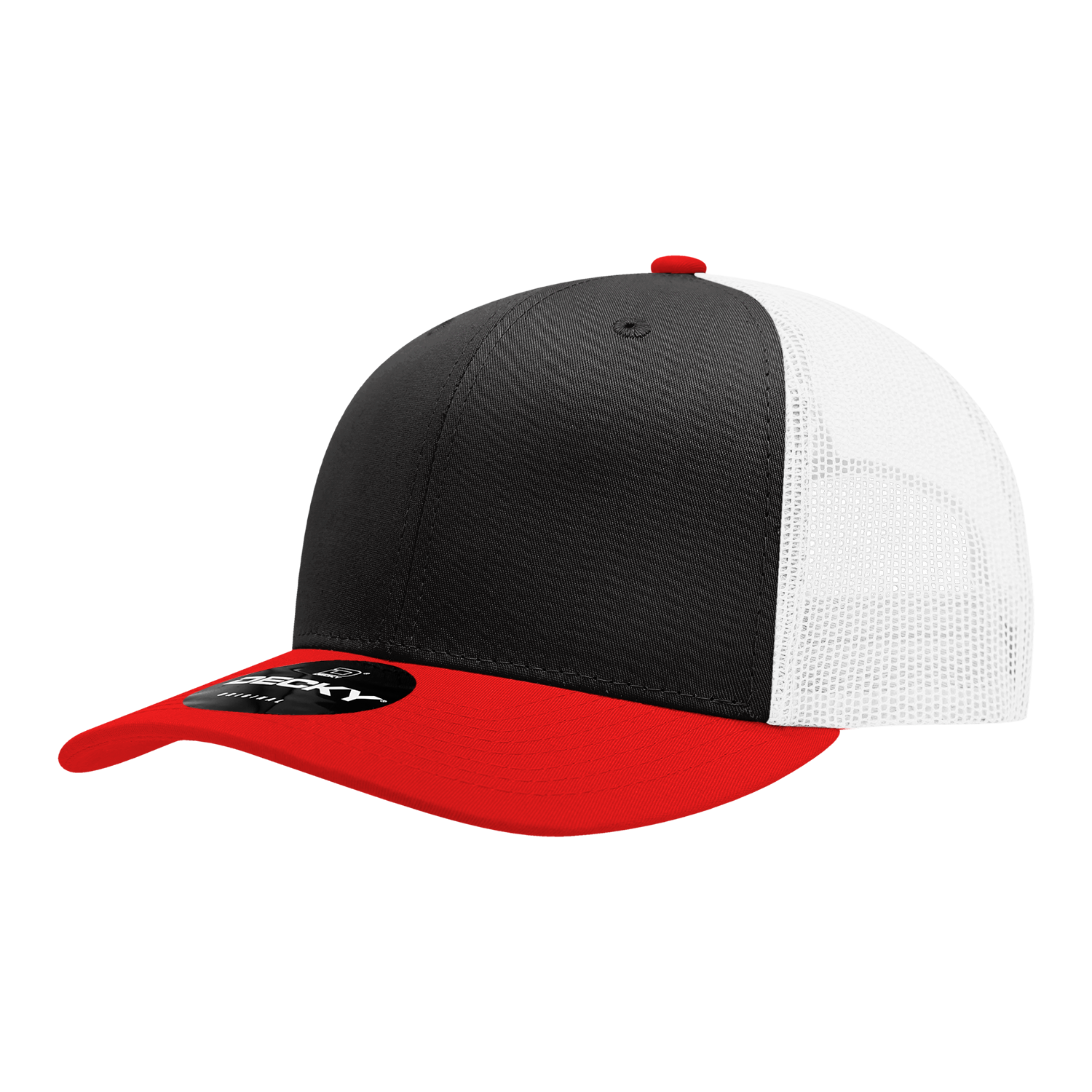 Decky 6021 6 Panel Mid Profile Structured Cotton Blend Trucker