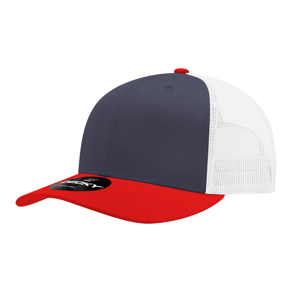Decky 6021 6 Panel Mid Profile Structured Cotton Blend Trucker
