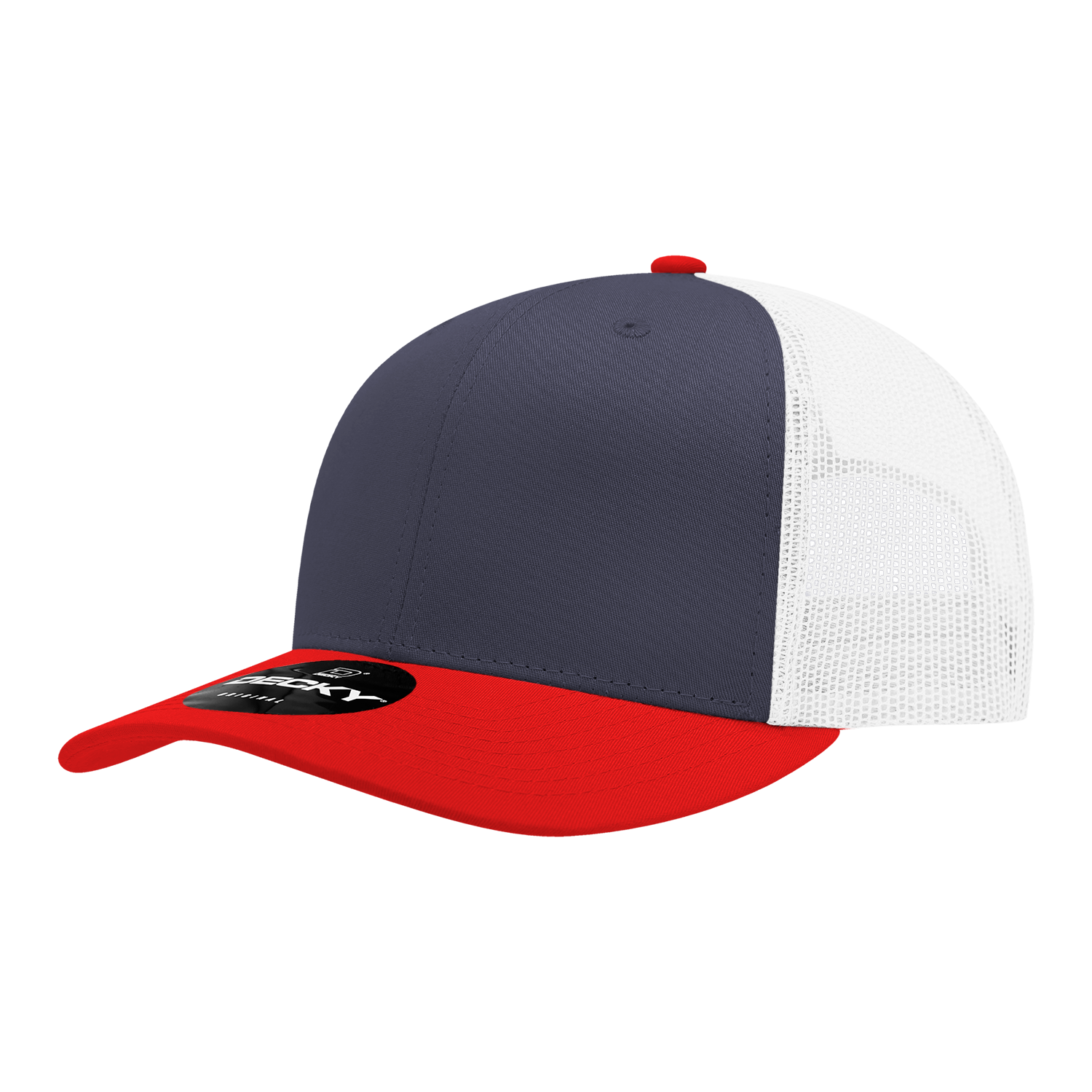 Decky 6021 6 Panel Mid Profile Structured Cotton Blend Trucker