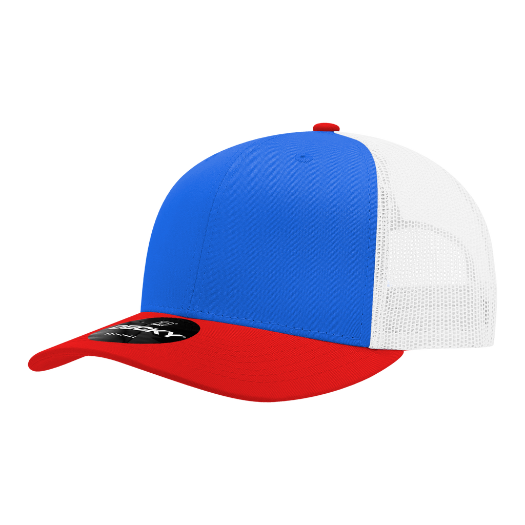 Decky 6021 6 Panel Mid Profile Structured Cotton Blend Trucker