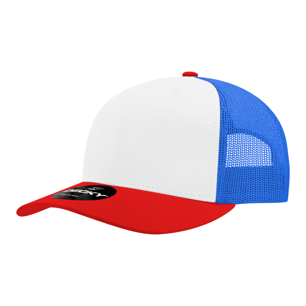 Decky 6021 6 Panel Mid Profile Structured Cotton Blend Trucker