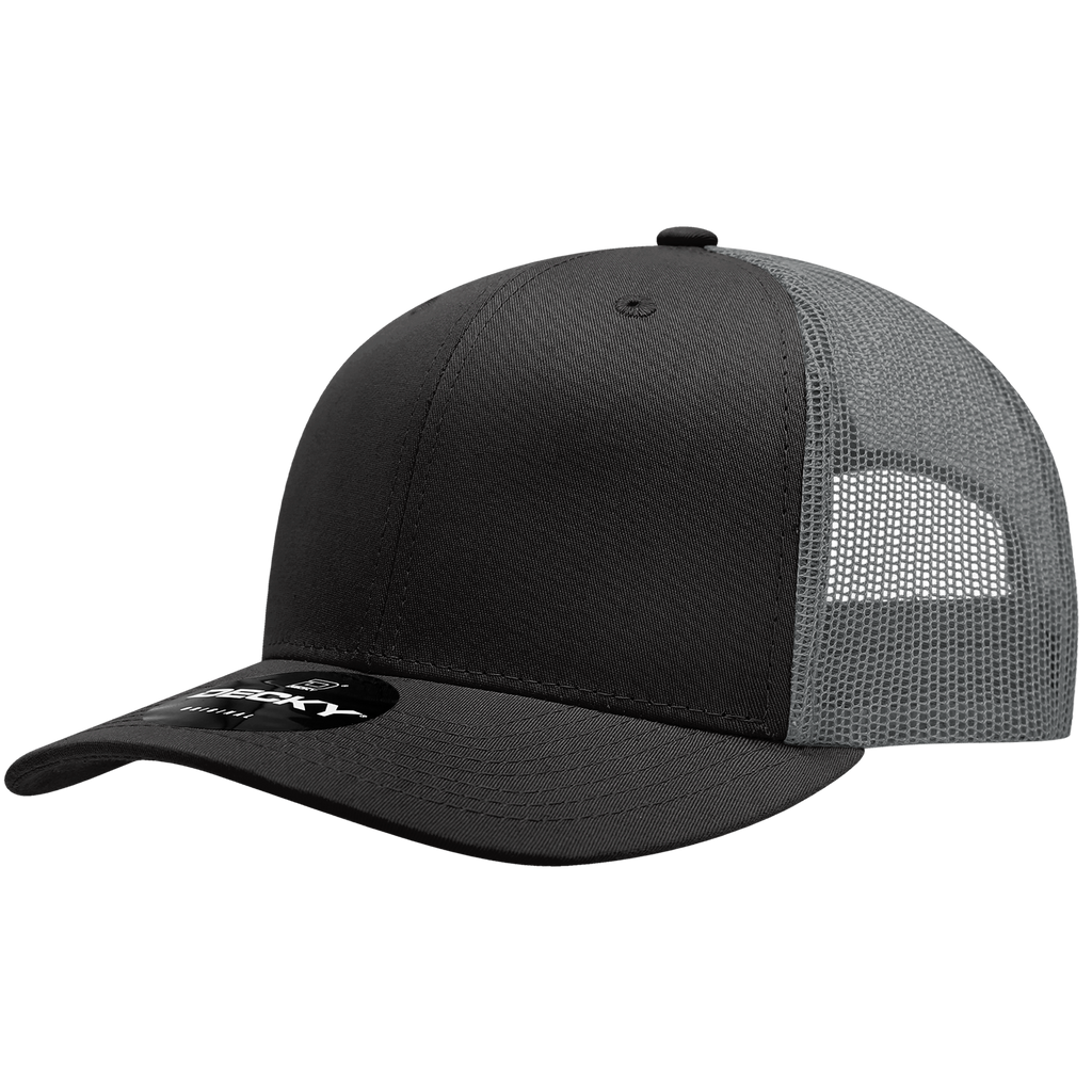 Decky 6021 6 Panel Mid Profile Structured Cotton Blend Trucker