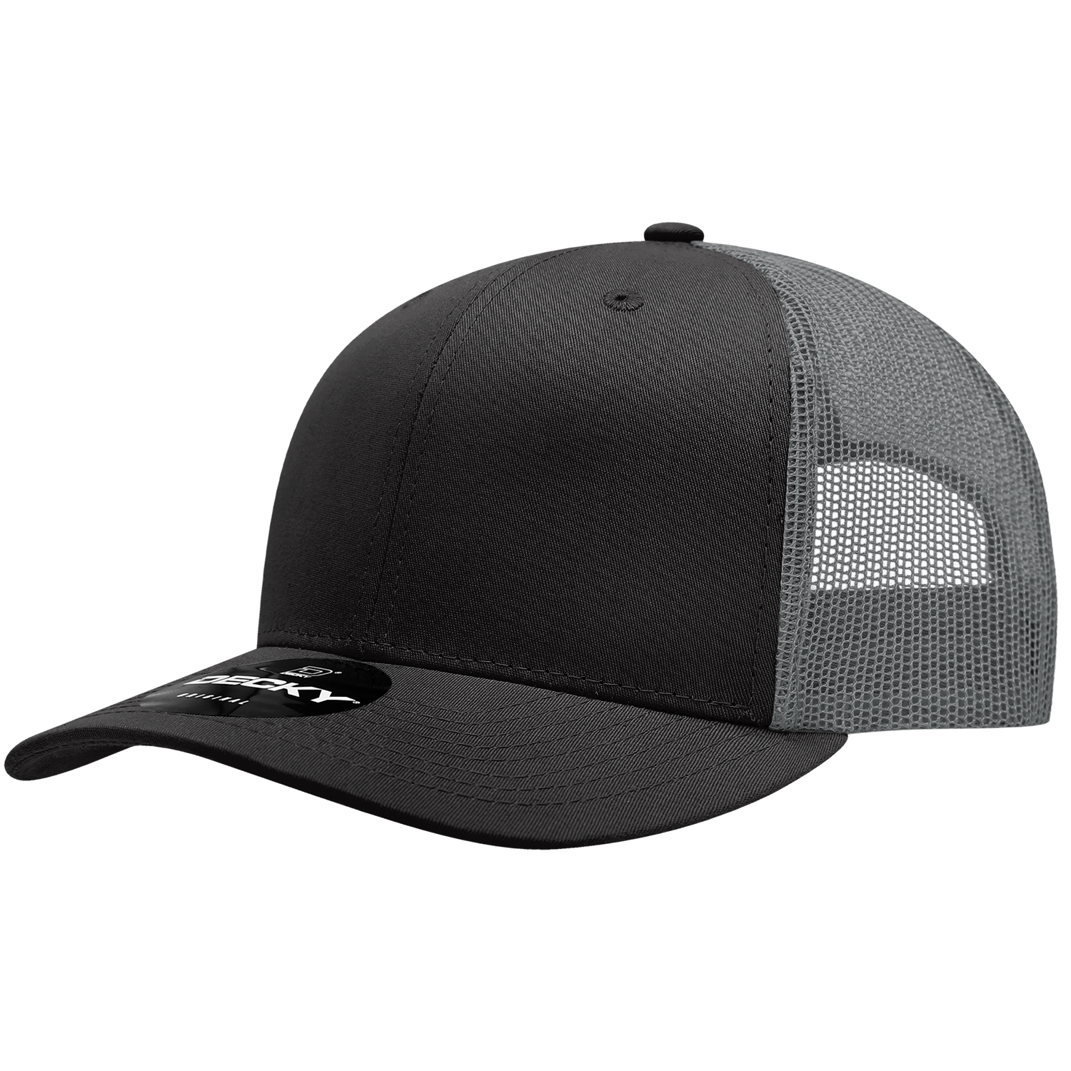 Decky 6021 6 Panel Mid Profile Structured Cotton Blend Trucker