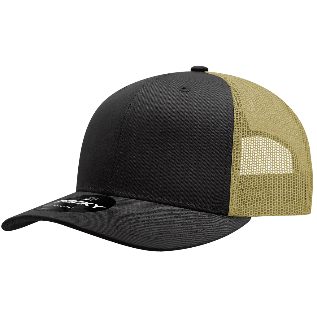 Decky 6021 6 Panel Mid Profile Structured Cotton Blend Trucker