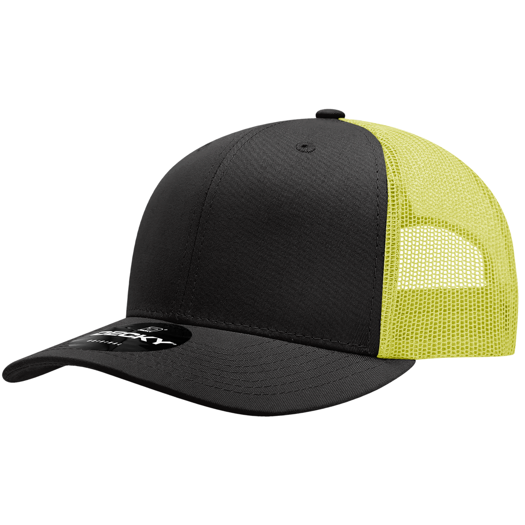 Decky 6021 6 Panel Mid Profile Structured Cotton Blend Trucker