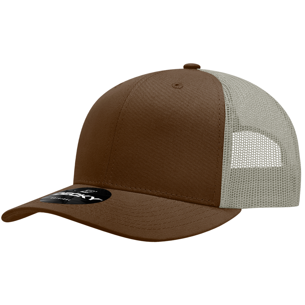 Decky 6021 6 Panel Mid Profile Structured Cotton Blend Trucker