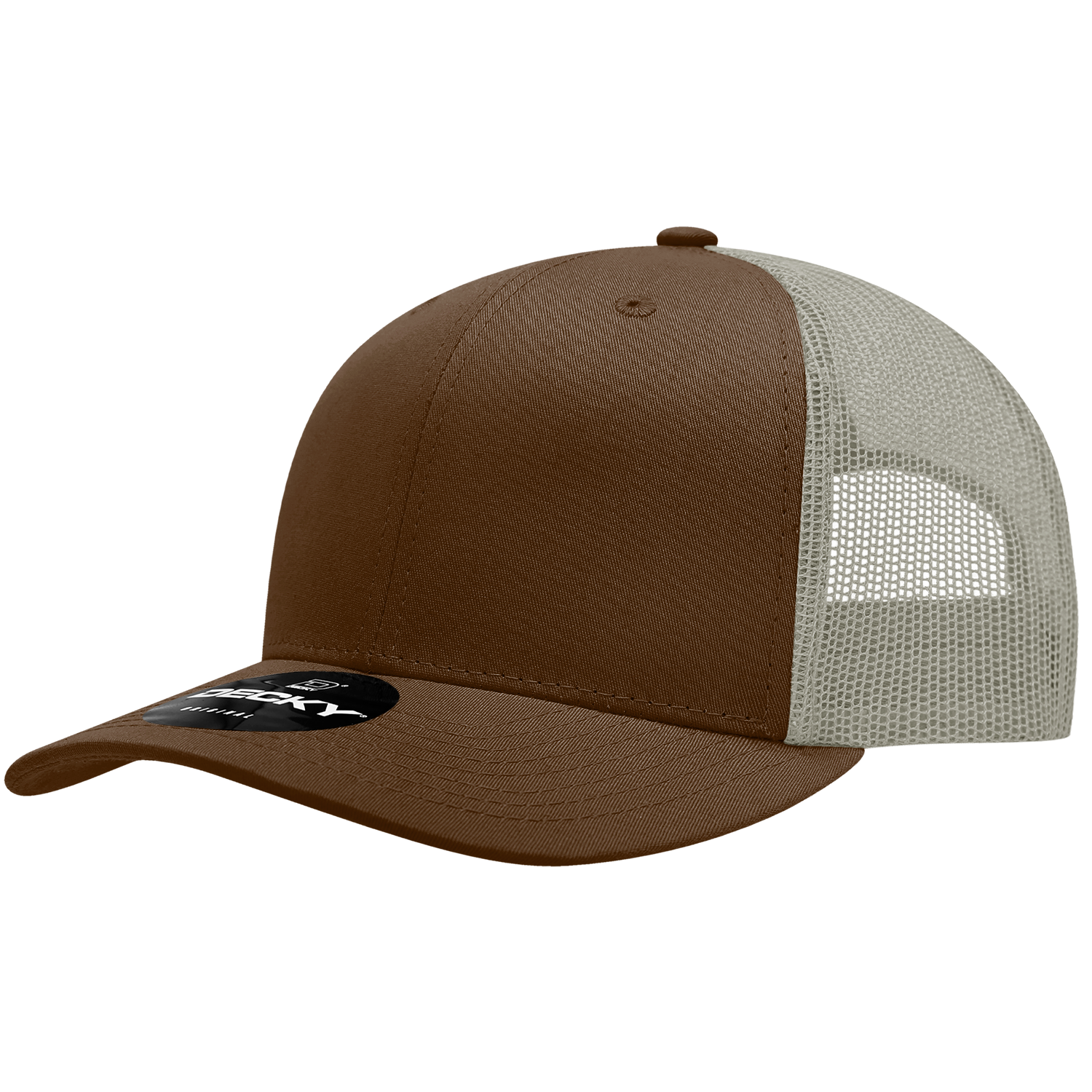 Decky 6021 6 Panel Mid Profile Structured Cotton Blend Trucker