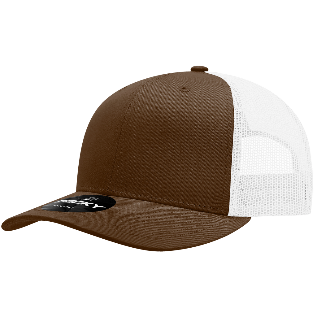 Decky 6021 6 Panel Mid Profile Structured Cotton Blend Trucker