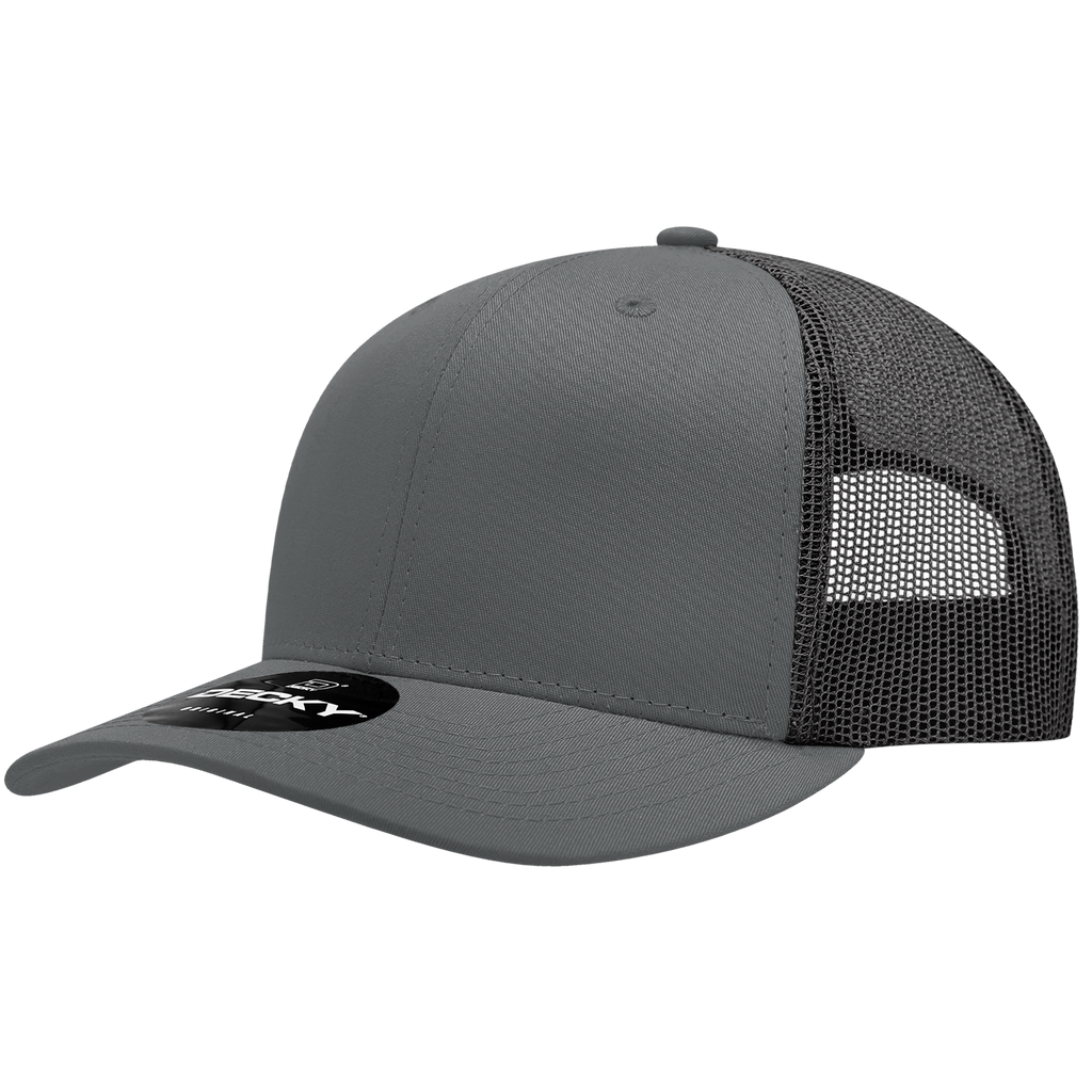 Decky 6021 6 Panel Mid Profile Structured Cotton Blend Trucker