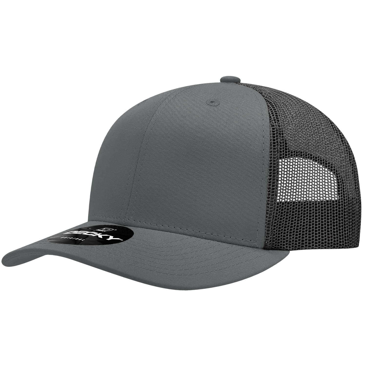 Decky 6021 6 Panel Mid Profile Structured Cotton Blend Trucker