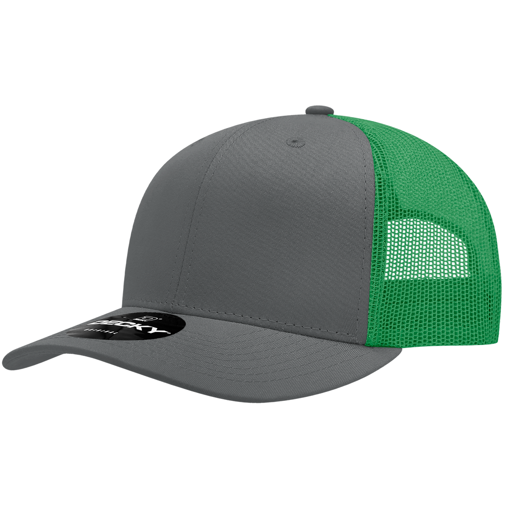 Decky 6021 6 Panel Mid Profile Structured Cotton Blend Trucker