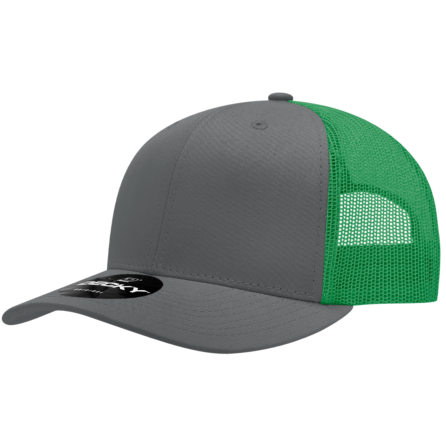Decky 6021 6 Panel Mid Profile Structured Cotton Blend Trucker