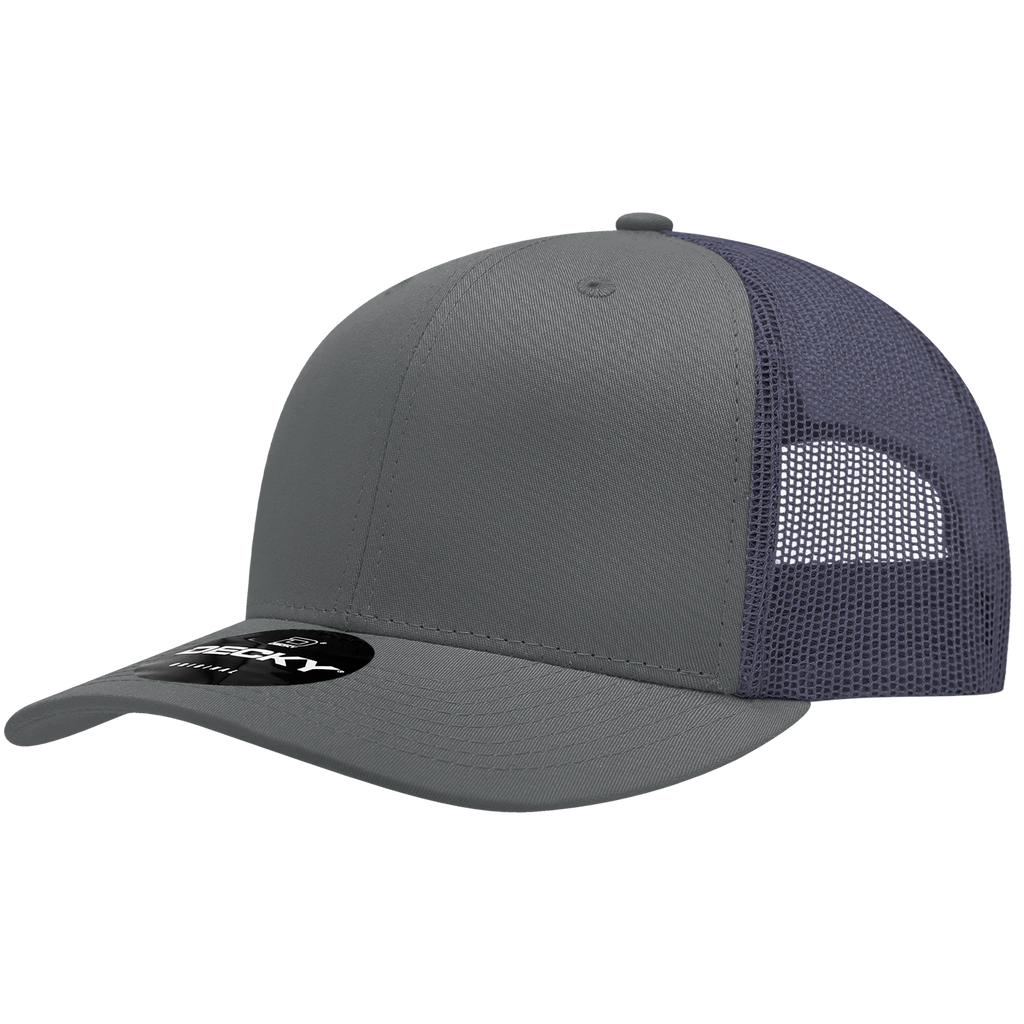 Decky 6021 6 Panel Mid Profile Structured Cotton Blend Trucker