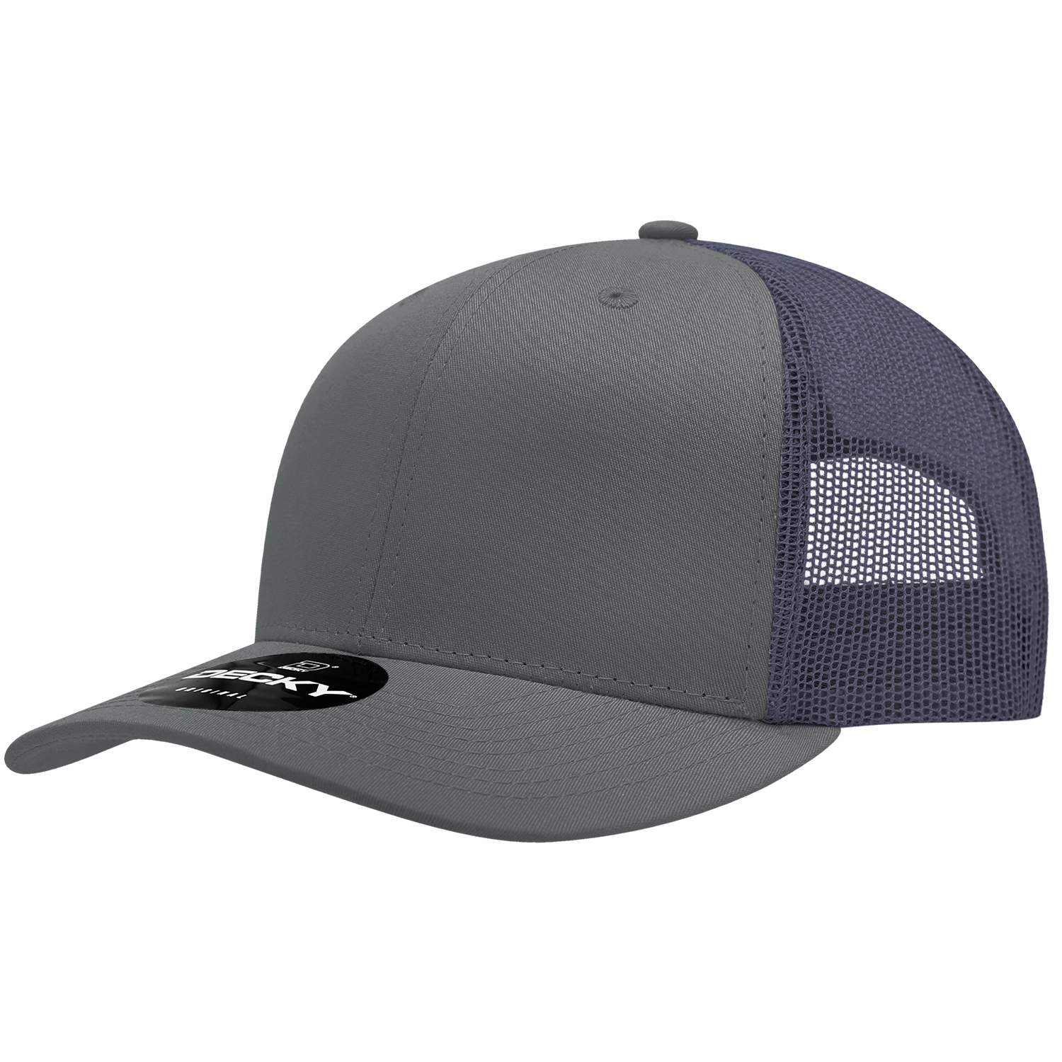 Decky 6021 6 Panel Mid Profile Structured Cotton Blend Trucker