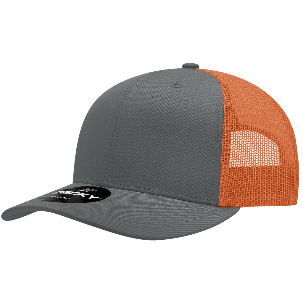 Decky 6021 6 Panel Mid Profile Structured Cotton Blend Trucker