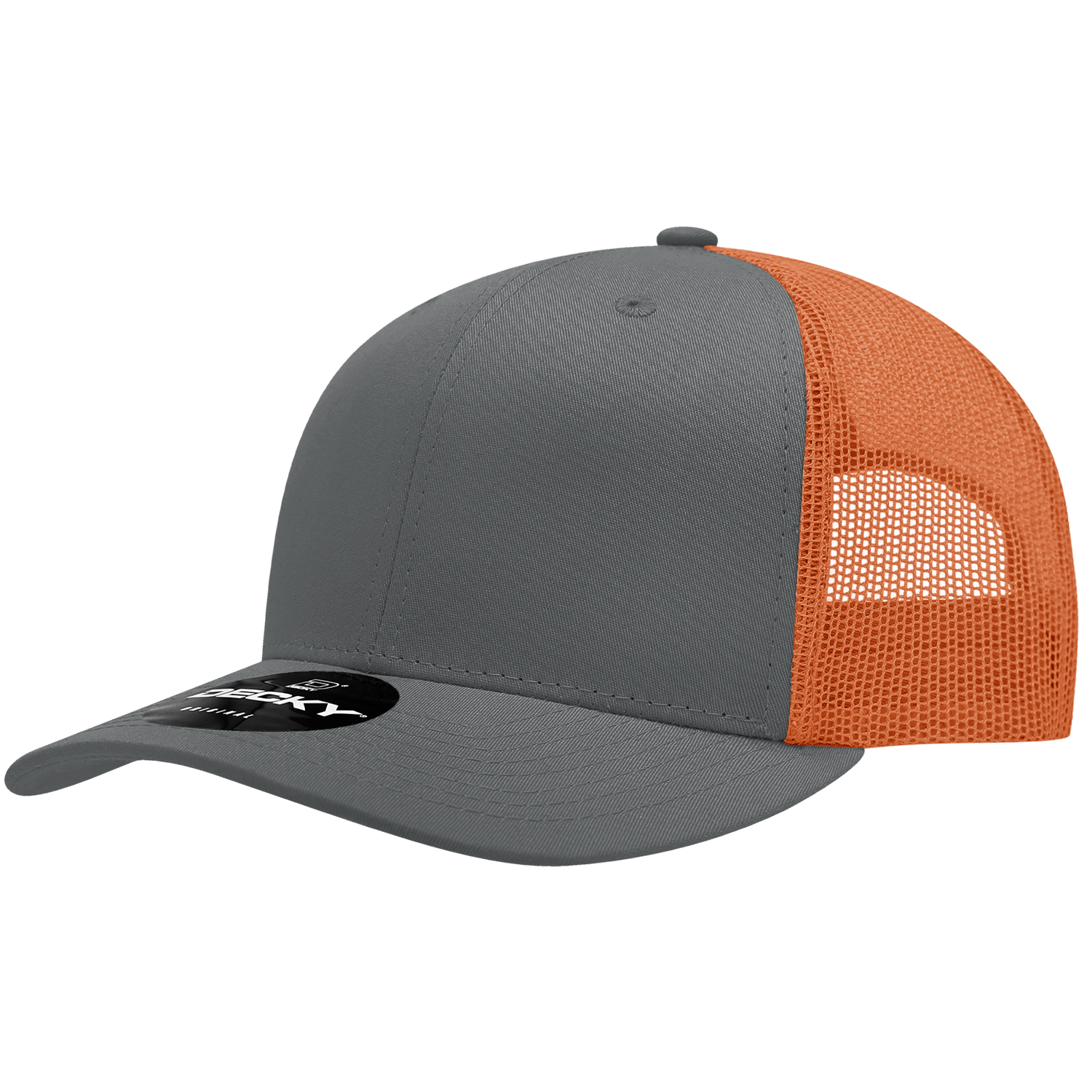Decky 6021 6 Panel Mid Profile Structured Cotton Blend Trucker