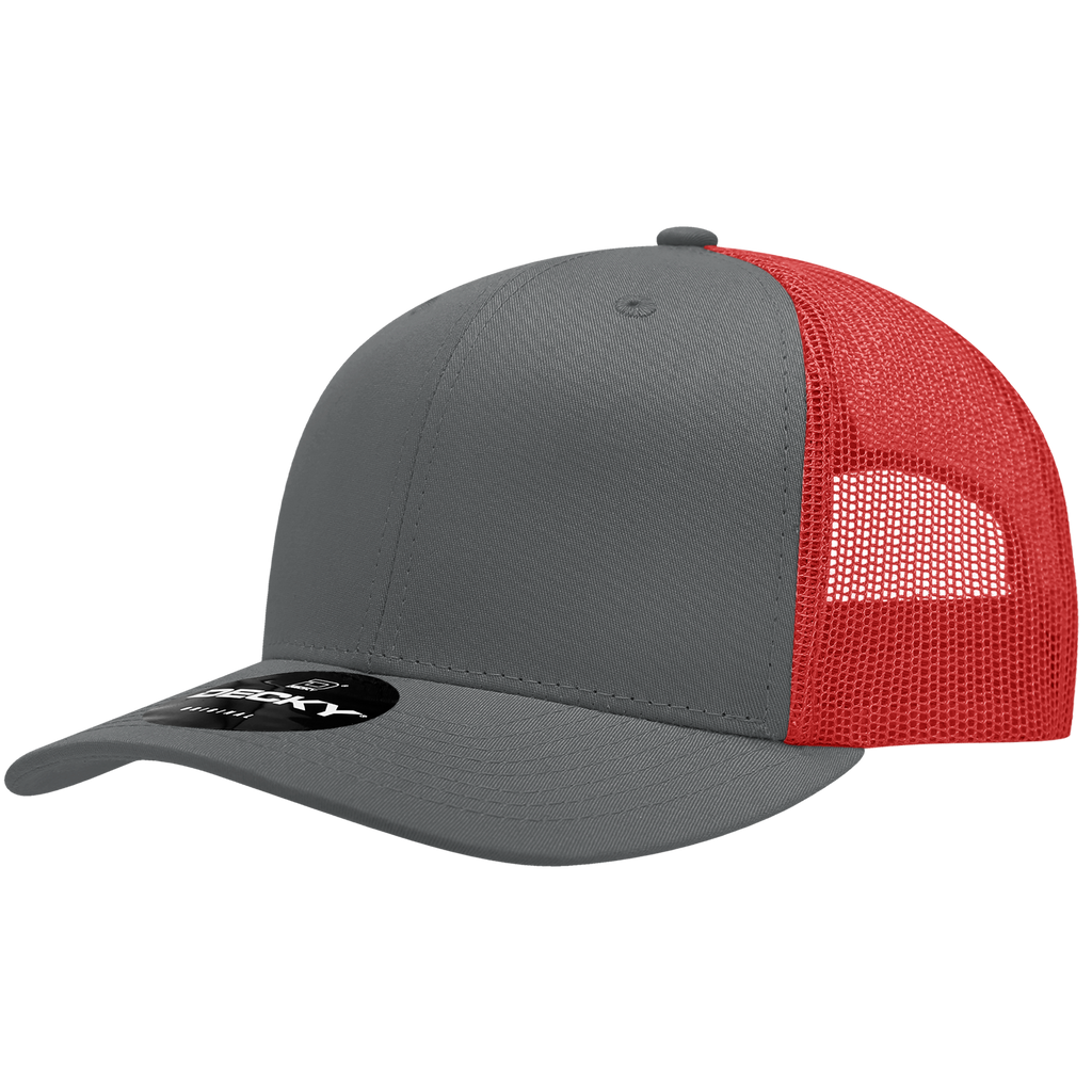 Decky 6021 6 Panel Mid Profile Structured Cotton Blend Trucker