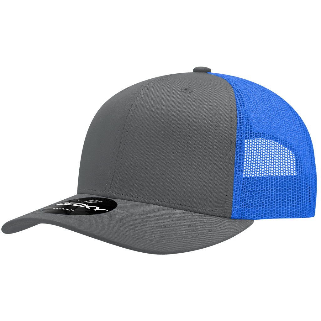 Decky 6021 6 Panel Mid Profile Structured Cotton Blend Trucker