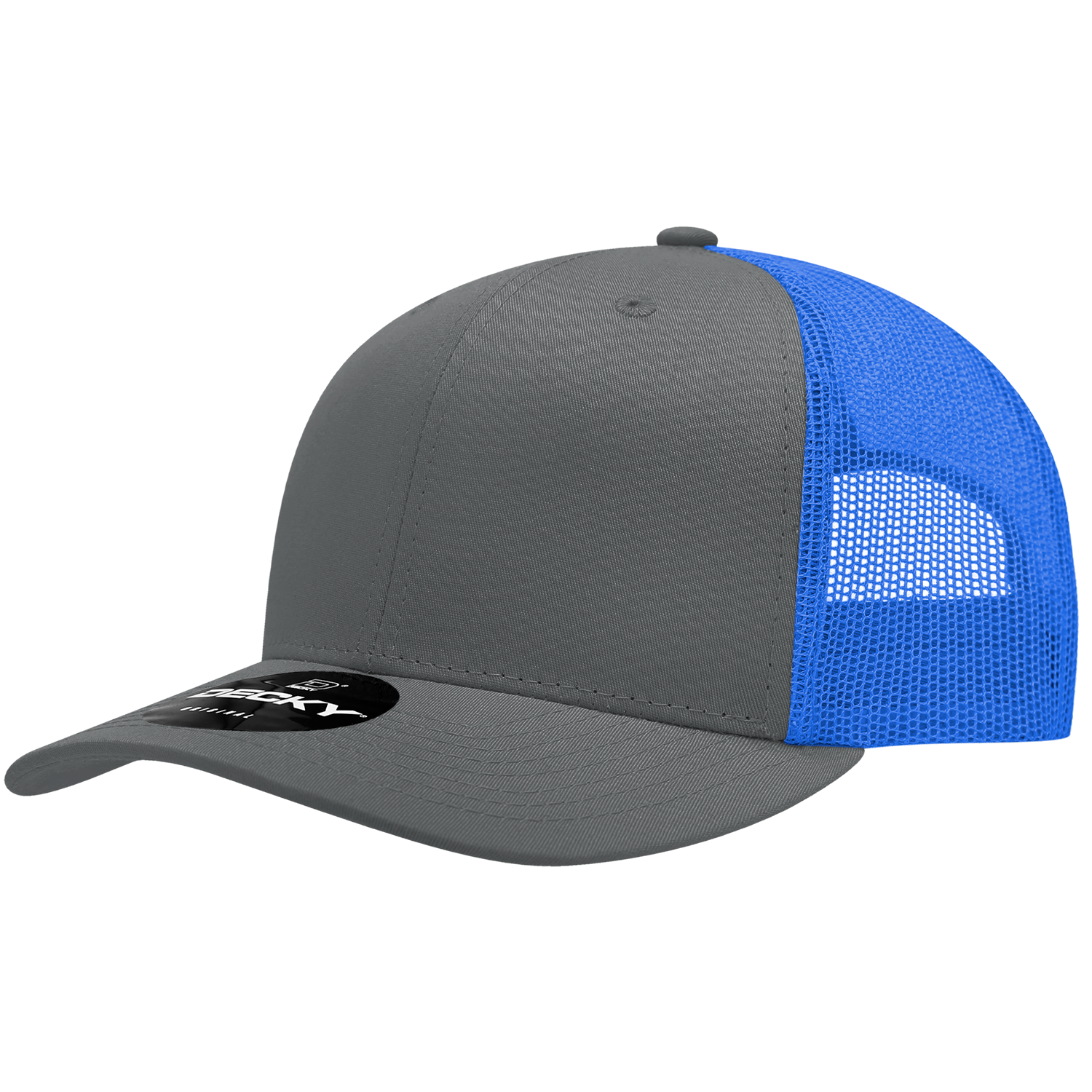 Decky 6021 6 Panel Mid Profile Structured Cotton Blend Trucker