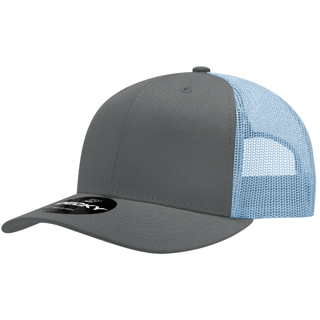 Decky 6021 6 Panel Mid Profile Structured Cotton Blend Trucker