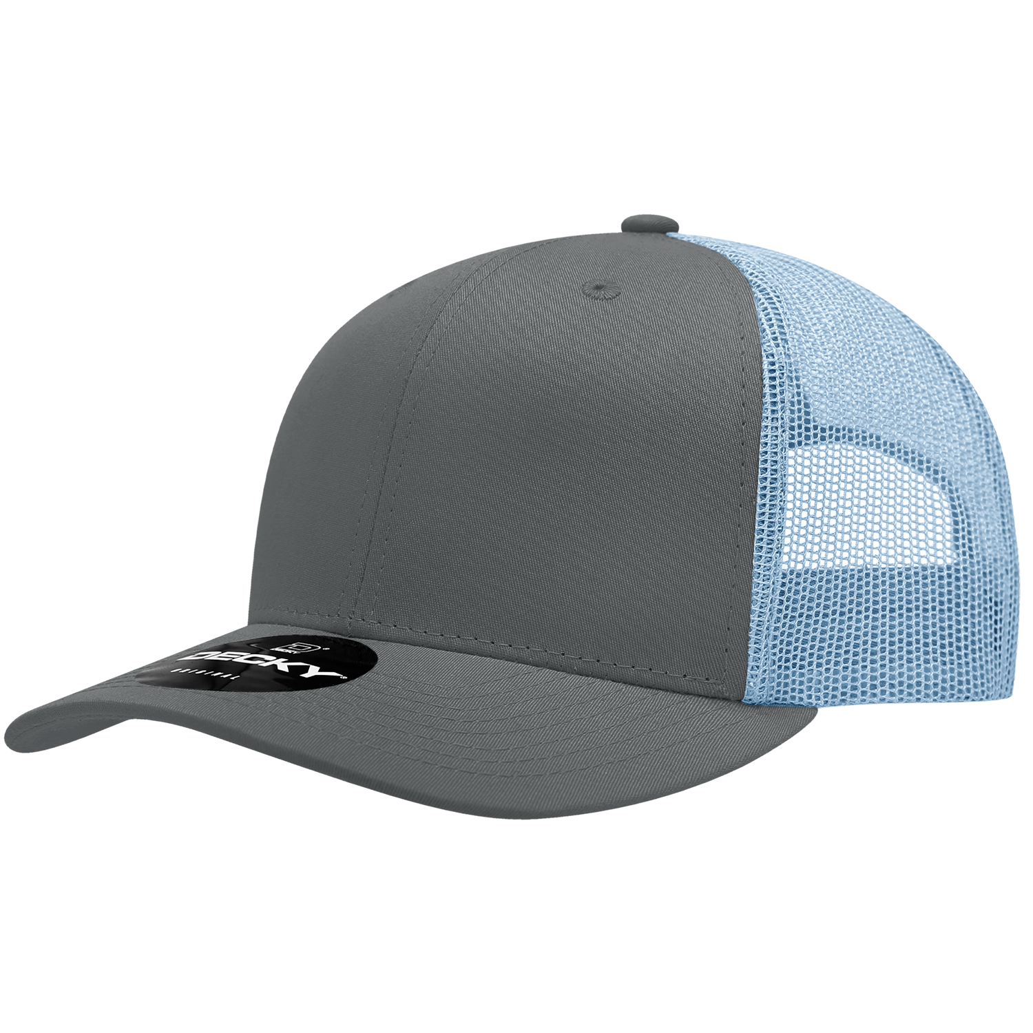 Decky 6021 6 Panel Mid Profile Structured Cotton Blend Trucker