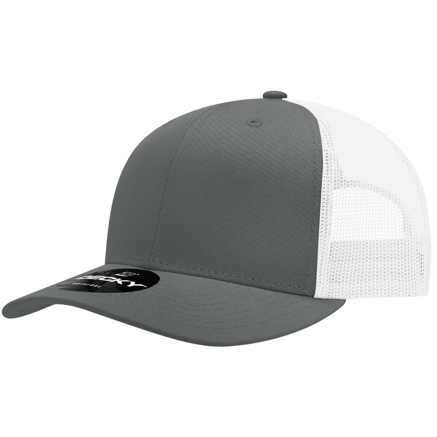 Decky 6021 6 Panel Mid Profile Structured Cotton Blend Trucker