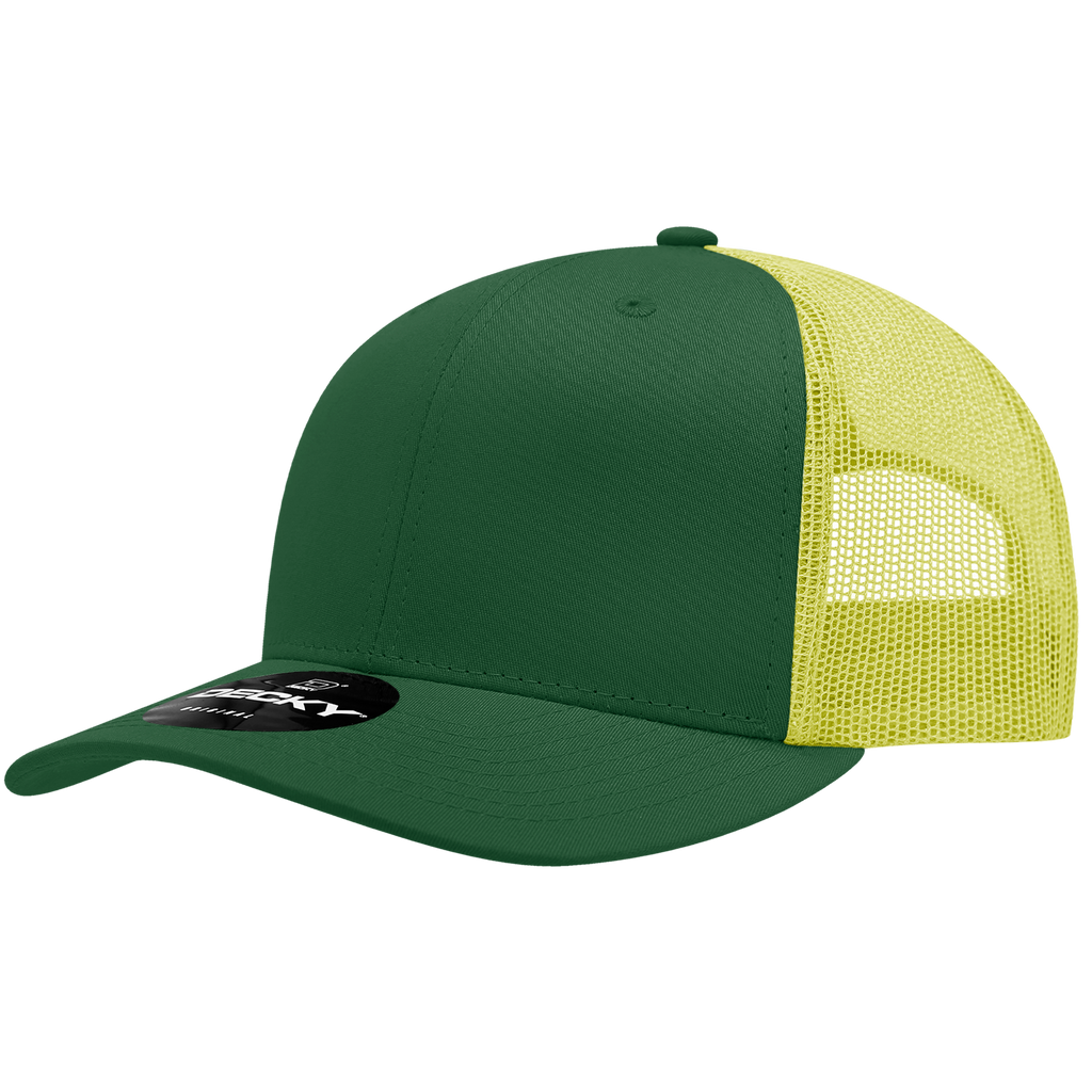 Decky 6021 6 Panel Mid Profile Structured Cotton Blend Trucker