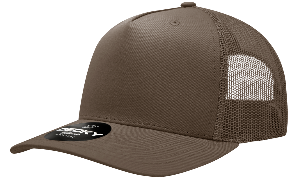 Decky 6030 5 Panel Mid Profile Structured Cotton Blend Trucker