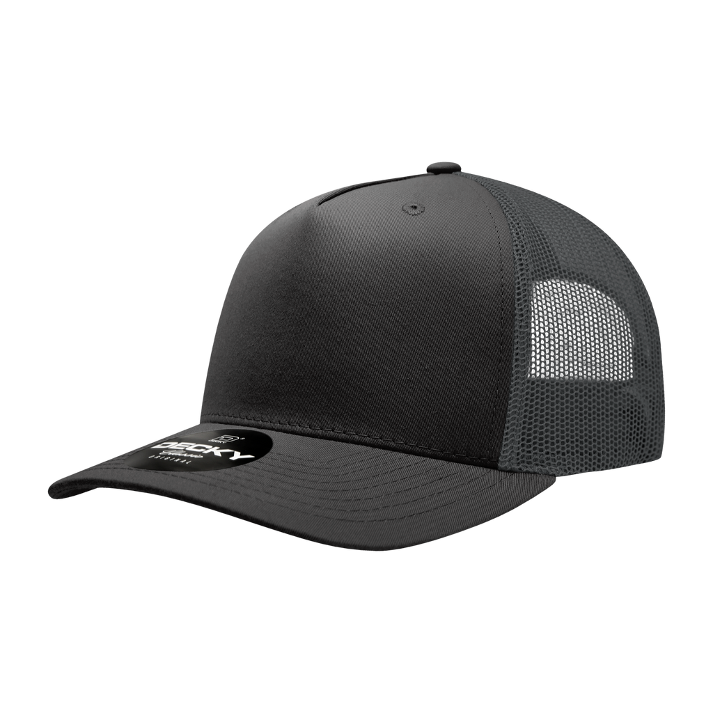 Decky 6030 5 Panel Mid Profile Structured Cotton Blend Trucker