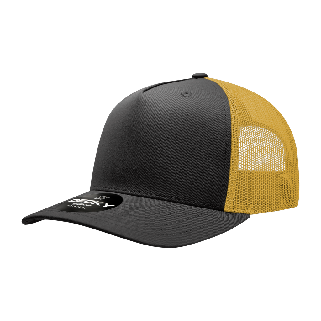 Decky 6030 5 Panel Mid Profile Structured Cotton Blend Trucker