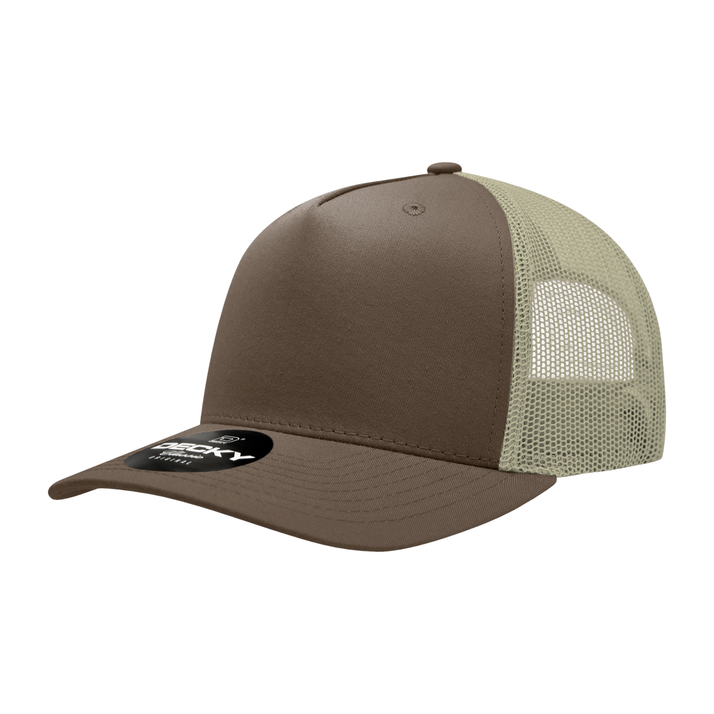 Decky 6030 5 Panel Mid Profile Structured Cotton Blend Trucker