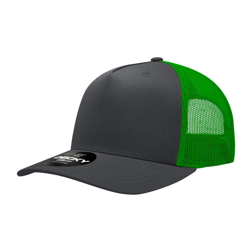 Decky 6030 5 Panel Mid Profile Structured Cotton Blend Trucker