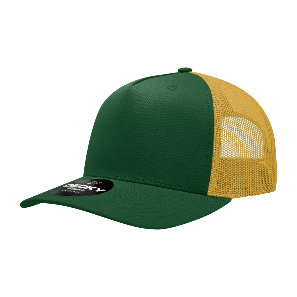 Decky 6030 5 Panel Mid Profile Structured Cotton Blend Trucker