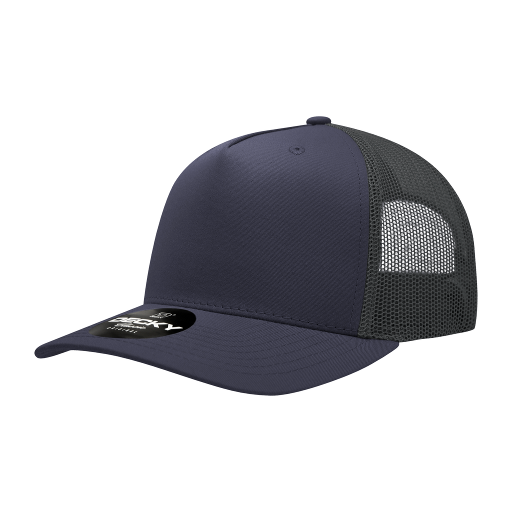 Decky 6030 5 Panel Mid Profile Structured Cotton Blend Trucker