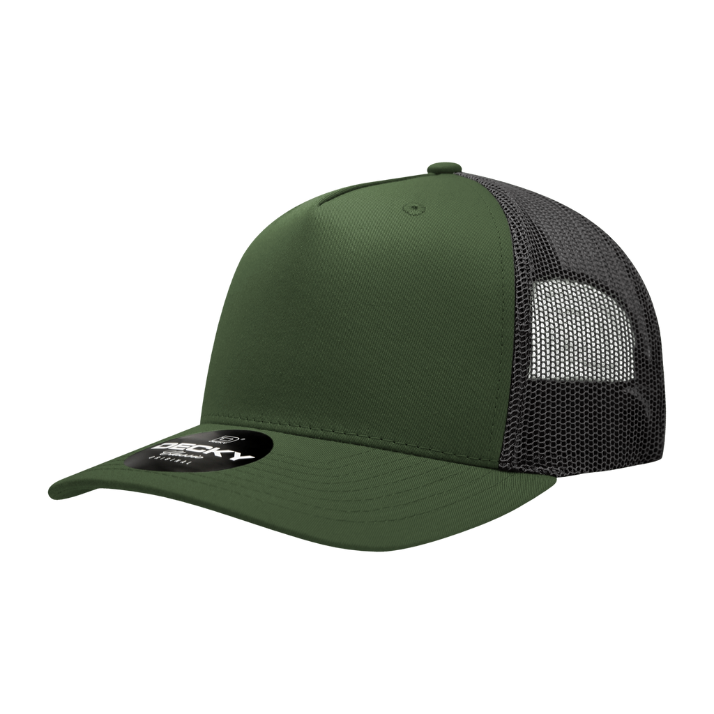 Decky 6030 5 Panel Mid Profile Structured Cotton Blend Trucker