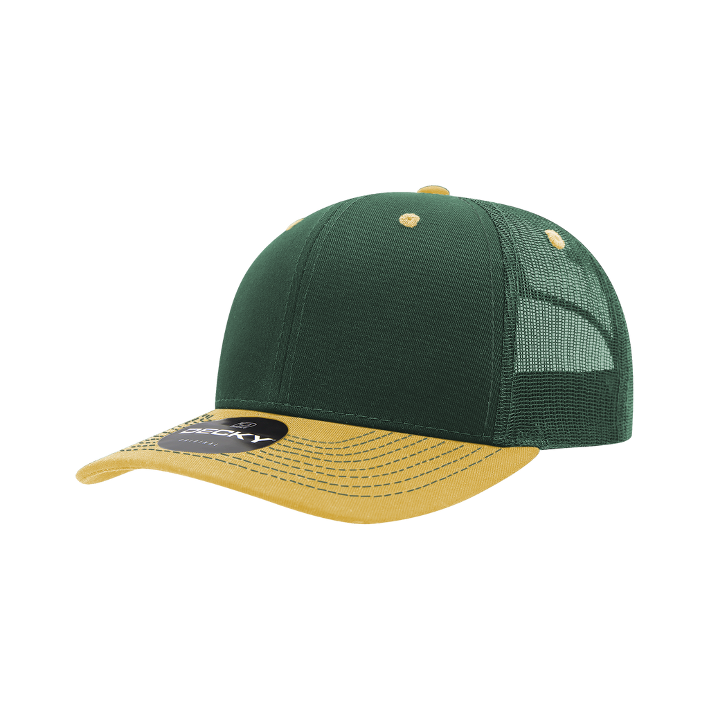 Decky 6031 6 Panel Mid Profile Structured Contra-Stitch Trucker