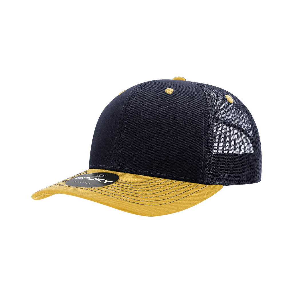 Decky 6031 6 Panel Mid Profile Structured Contra-Stitch Trucker