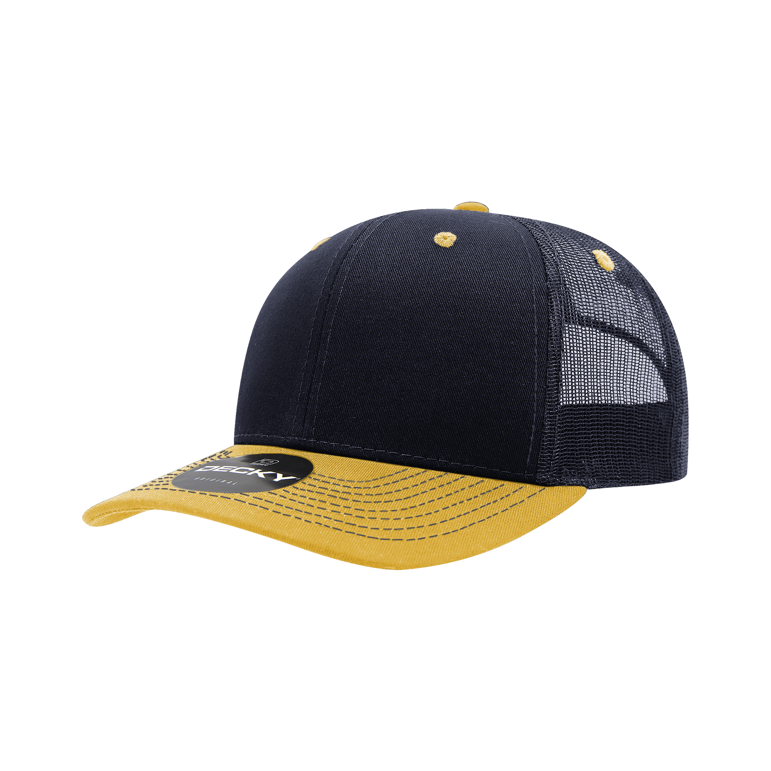 Decky 6031 6 Panel Mid Profile Structured Contra-Stitch Trucker