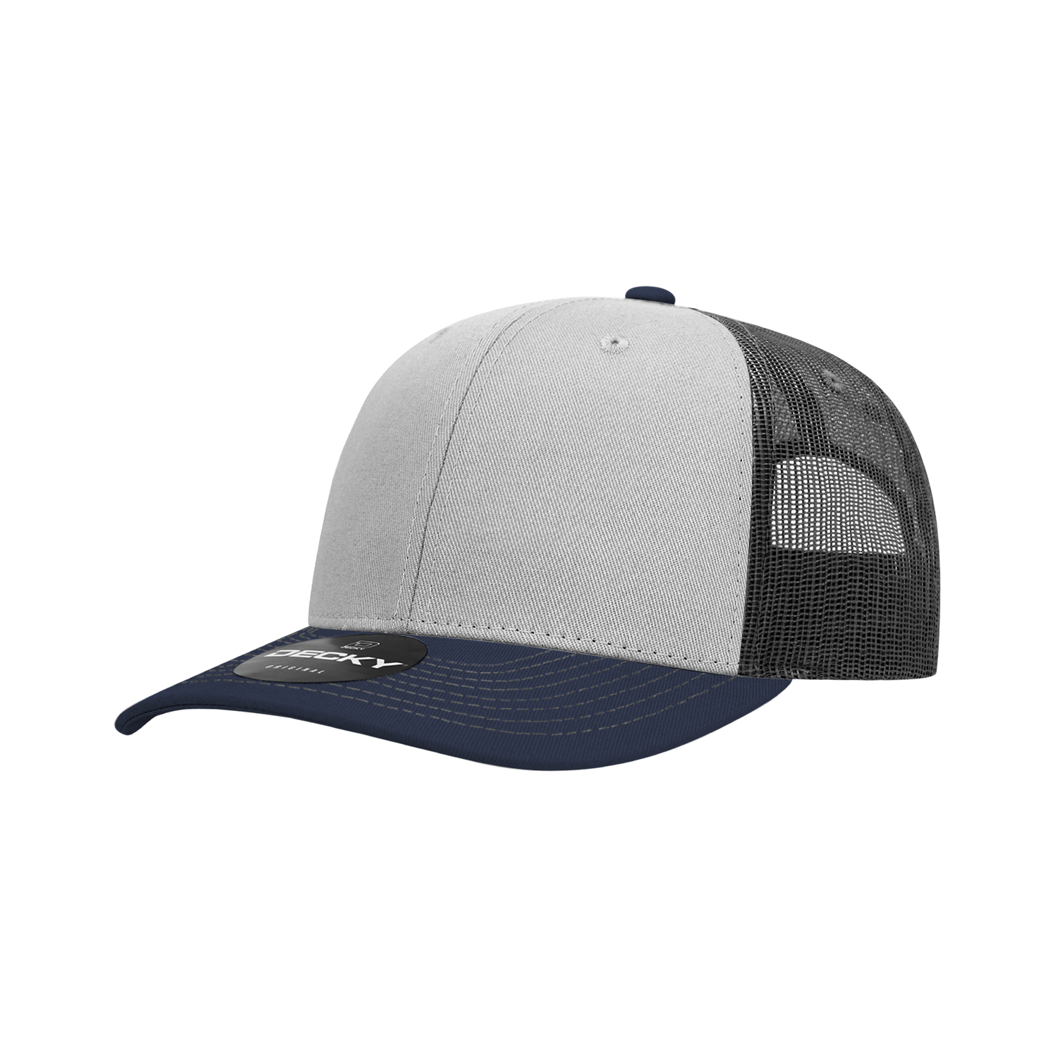 Decky 6031 6 Panel Mid Profile Structured Contra-Stitch Trucker