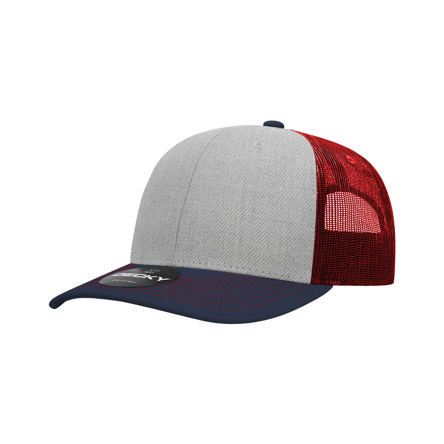 Decky 6031 6 Panel Mid Profile Structured Contra-Stitch Trucker