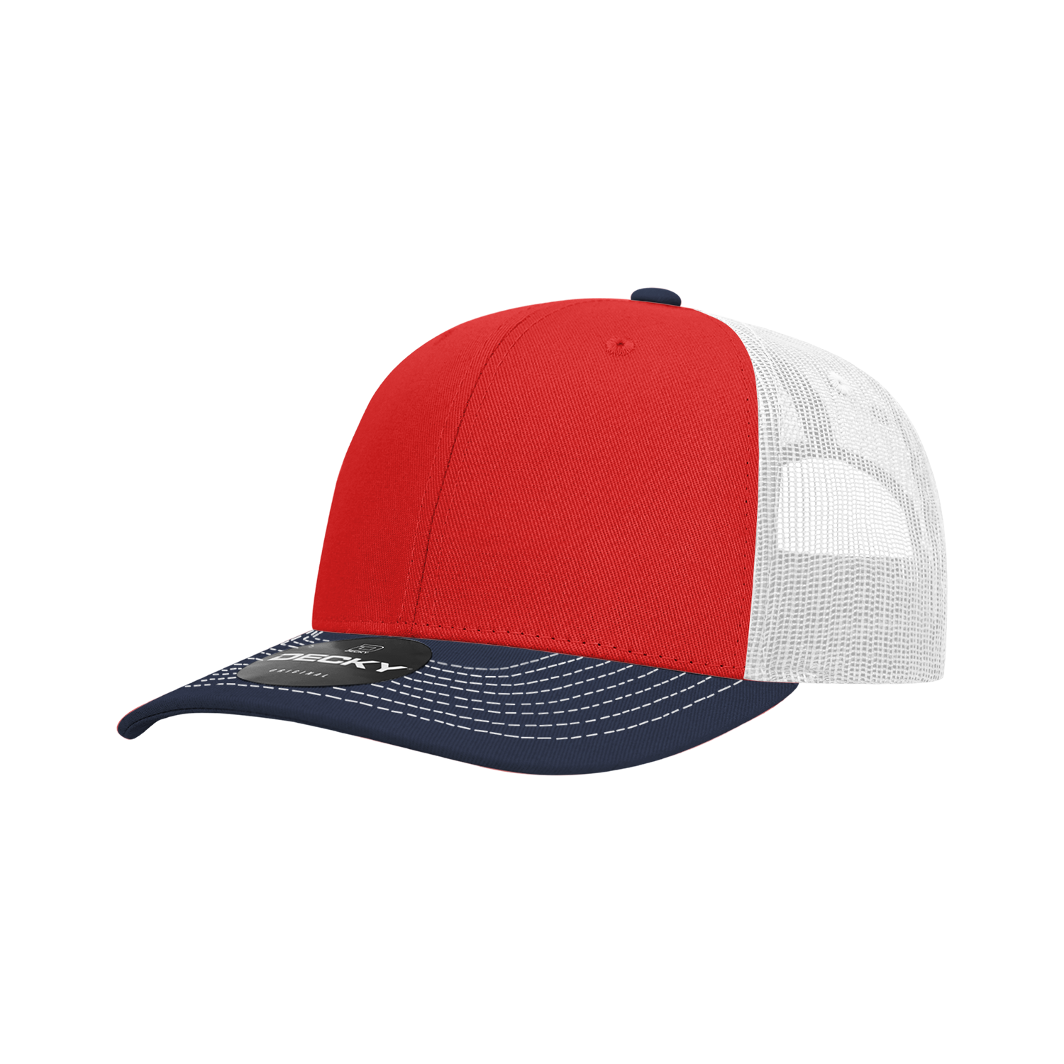 Decky 6031 6 Panel Mid Profile Structured Contra-Stitch Trucker