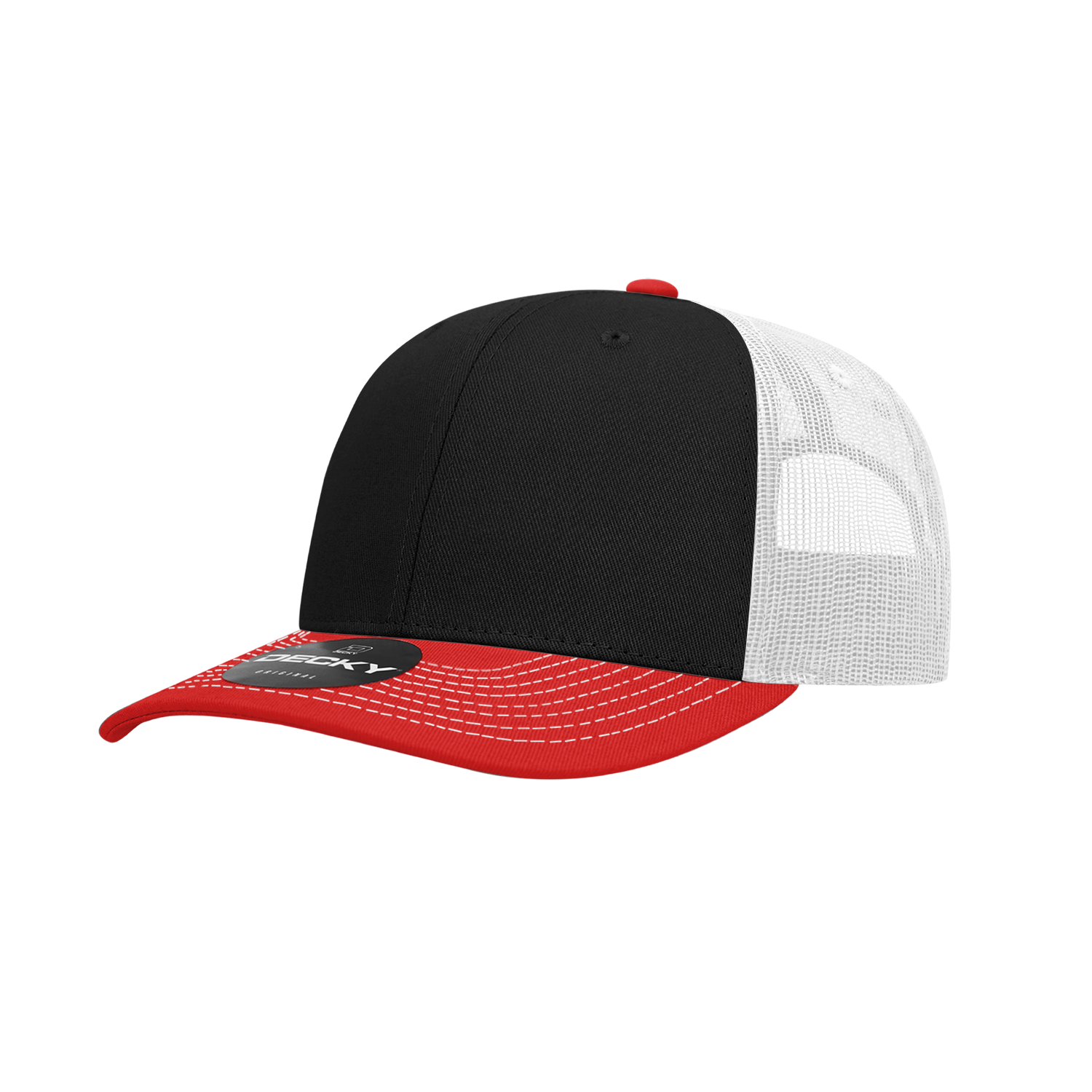 Decky 6031 6 Panel Mid Profile Structured Contra-Stitch Trucker