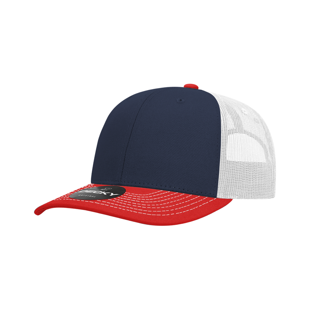 Decky 6031 6 Panel Mid Profile Structured Contra-Stitch Trucker