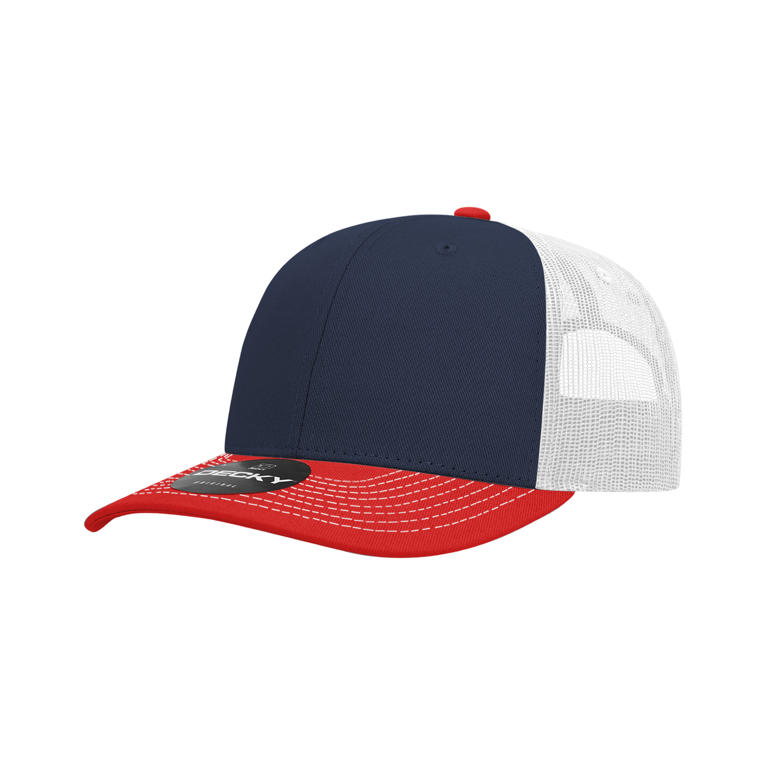Decky 6031 6 Panel Mid Profile Structured Contra-Stitch Trucker