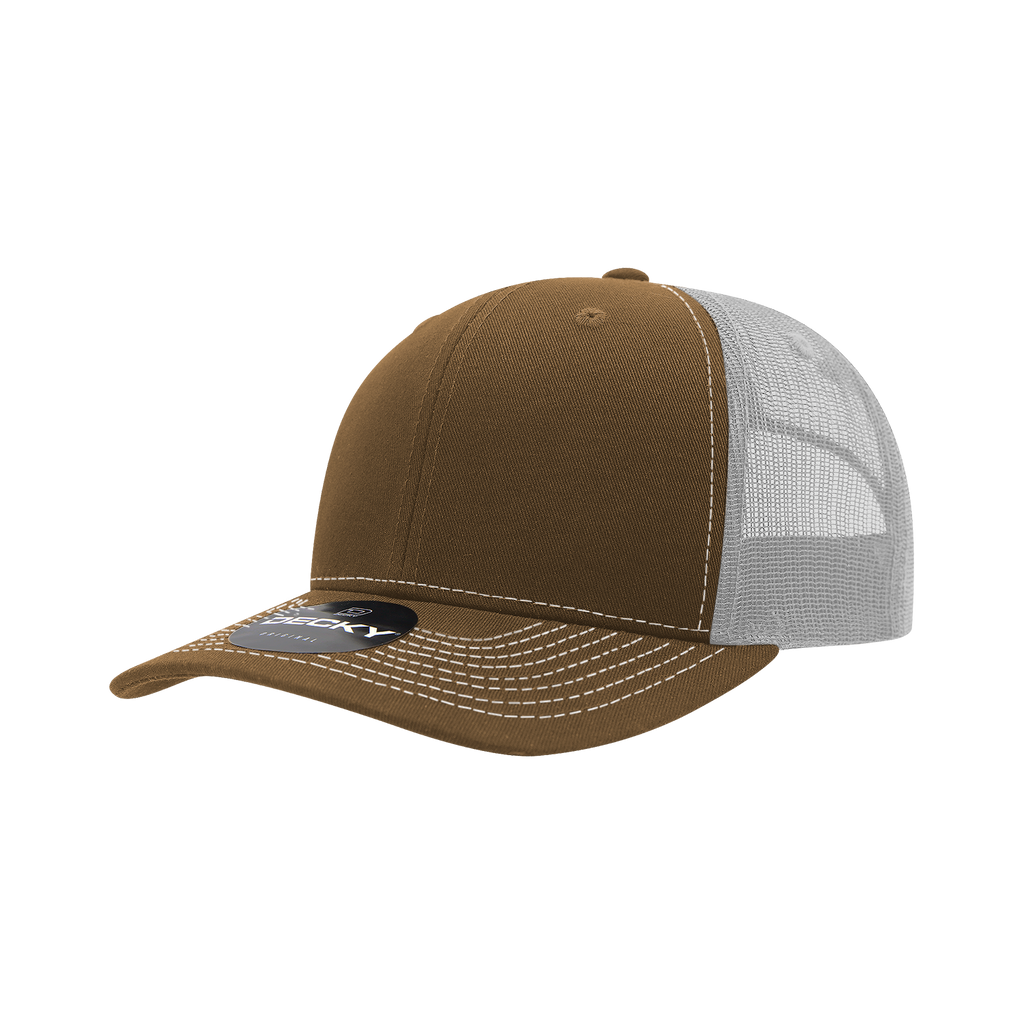 Decky 6031 6 Panel Mid Profile Structured Contra-Stitch Trucker